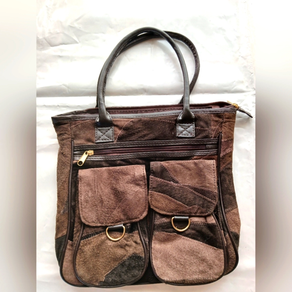 Brown Patchwork Purse - image 1